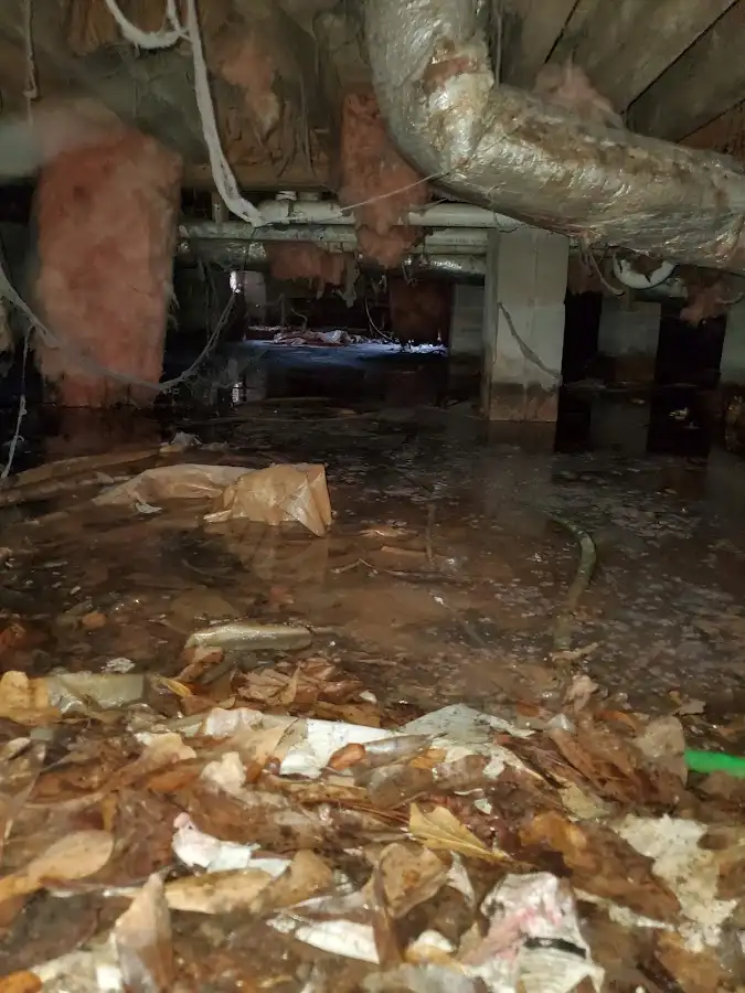Crawl space flood assessment for Commercial Water Damage Restoration in Troy