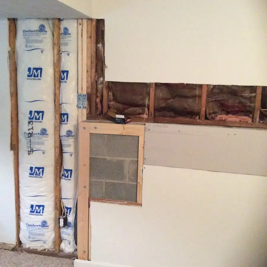 Wall insulation replacement during Contents Cleaning & Restoration in Troy